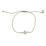 Bracelet tressé coloré et trêfle argent 925 - KAKI