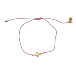 Bracelet tressé bleu jean et croix doré - ROSE