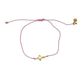 Bracelet tressé bleu jean et croix doré - ROSE