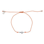 Bracelet tressé et croix argent 925 - CORAIL