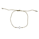 Bracelet tressé et croix argent 925 - KAKI