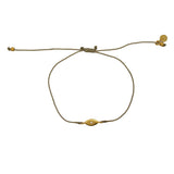 Bracelet tressé jean oeil doré et zircon - KAKI