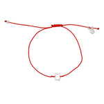 Bracelet fil fin etoile de David argent 925 - ROUGE