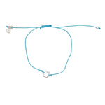 Bracelet fil fin etoile de David argent 925 - TURQUOISE