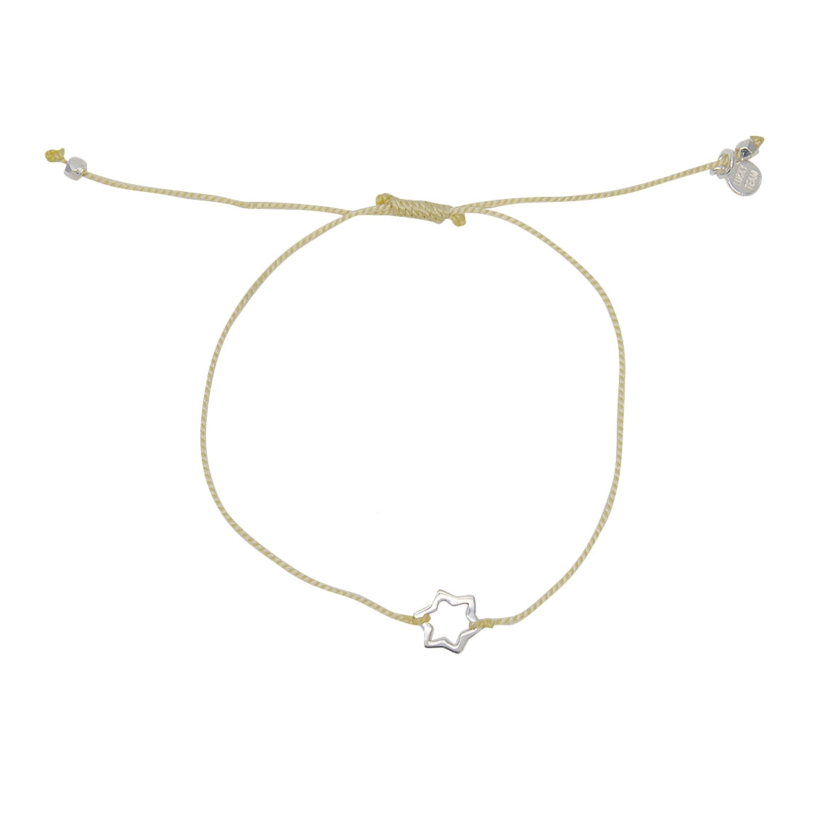 Bracelet fil fin etoile de David argent 925 - BEIGE