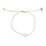 Bracelet fil fin etoile de David argent 925 - BEIGE