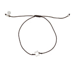 Bracelet fil fin etoile de David argent 925 - CHOCOLAT