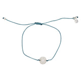 Bracelet tressé coloré et médaille argent 925 - BLEU JEAN