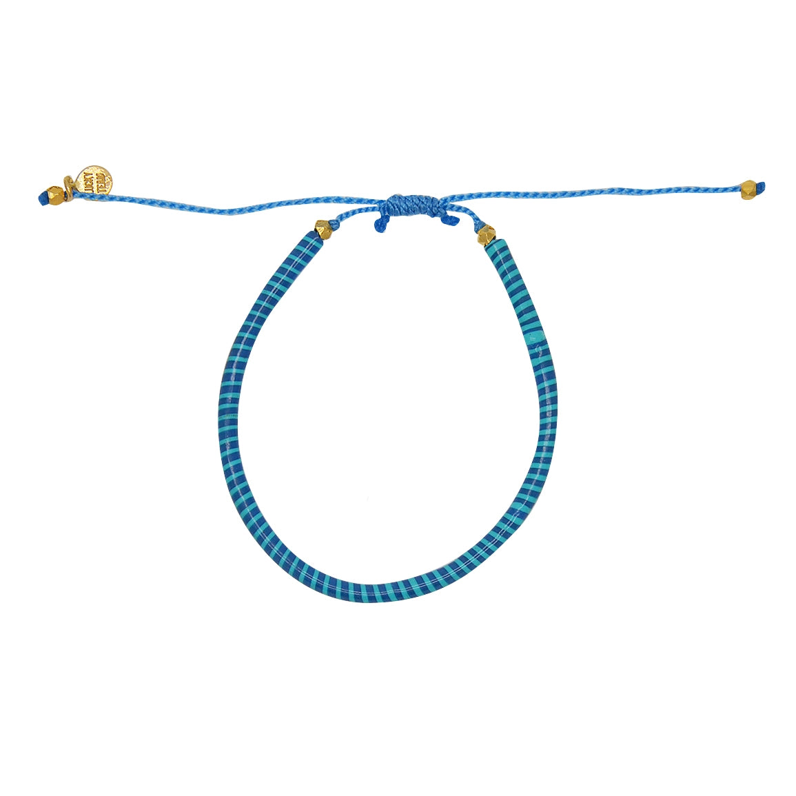 Bracelet mali sur cordon - TURQUOISE & BLEU
