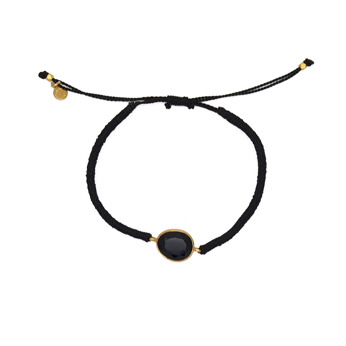 Bracelet tressé et pierre - NOIR & ONYX NOIRE