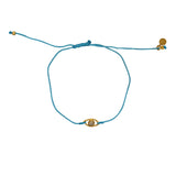 Bracelet cordon et oeil pierre - TURQUOISE & PIERRE DE LUNE