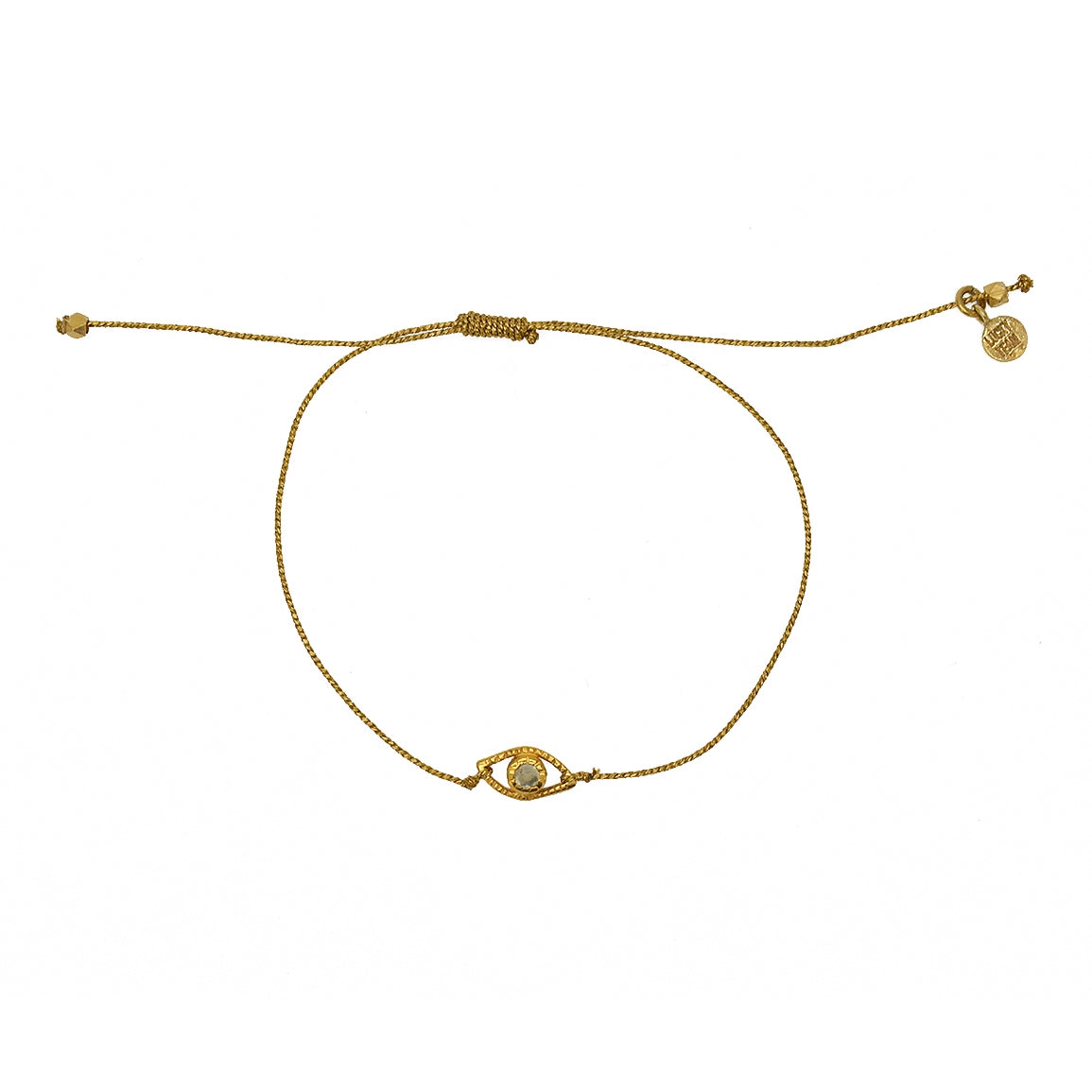 Bracelet cordon et oeil pierre - DORÉ & PIERRE DE LUNE