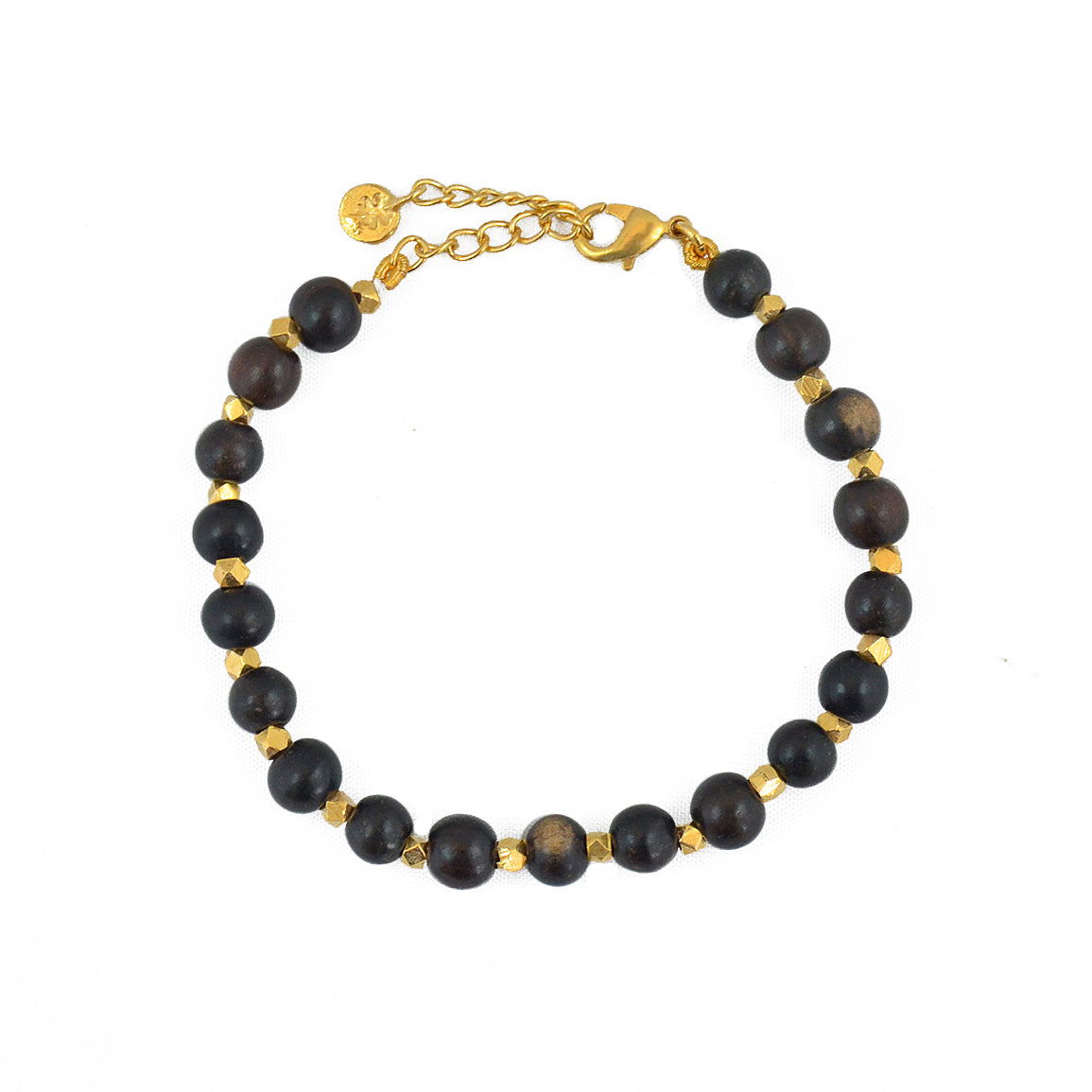 Bracelet perles rondes bois - BOIS NOIR