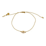 Bracelet tressé doré et oeil zircon blanc