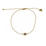Bracelet cordon et oeil pierre - DORÉ & LAPIS