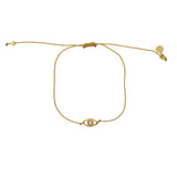 Bracelet cordon et oeil pierre - DORÉ & PERLE DE CULTURE