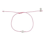 Bracelet tressé argent 925 et zircon - ROSE