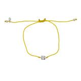 Bracelet tressé argent 925 et zircon - JAUNE