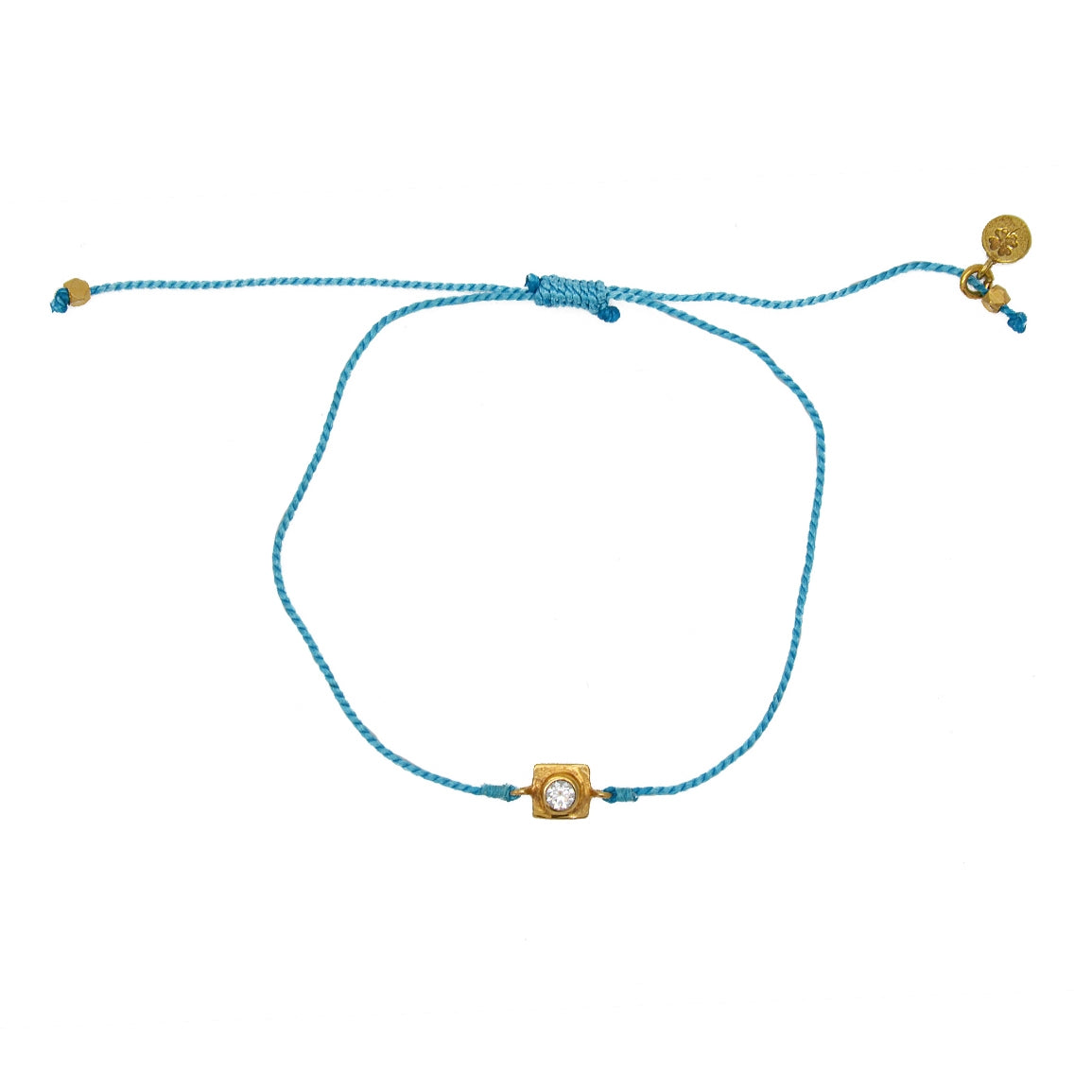 Bracelet tressé doré et zircon - TURQUOISE