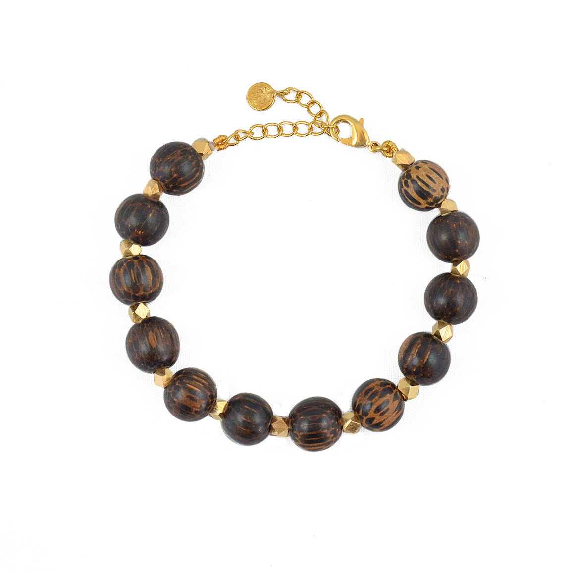 Bracelet perles rondes bois - BOIS MOUCHETÉ