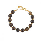 Bracelet perles rondes bois - BOIS MOUCHETÉ
