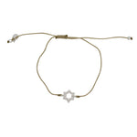 Bracelet fin tressé etoile de David argent 925 et zircons -