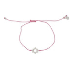 Bracelet fin tressé etoile de David argent 925 et zircons -