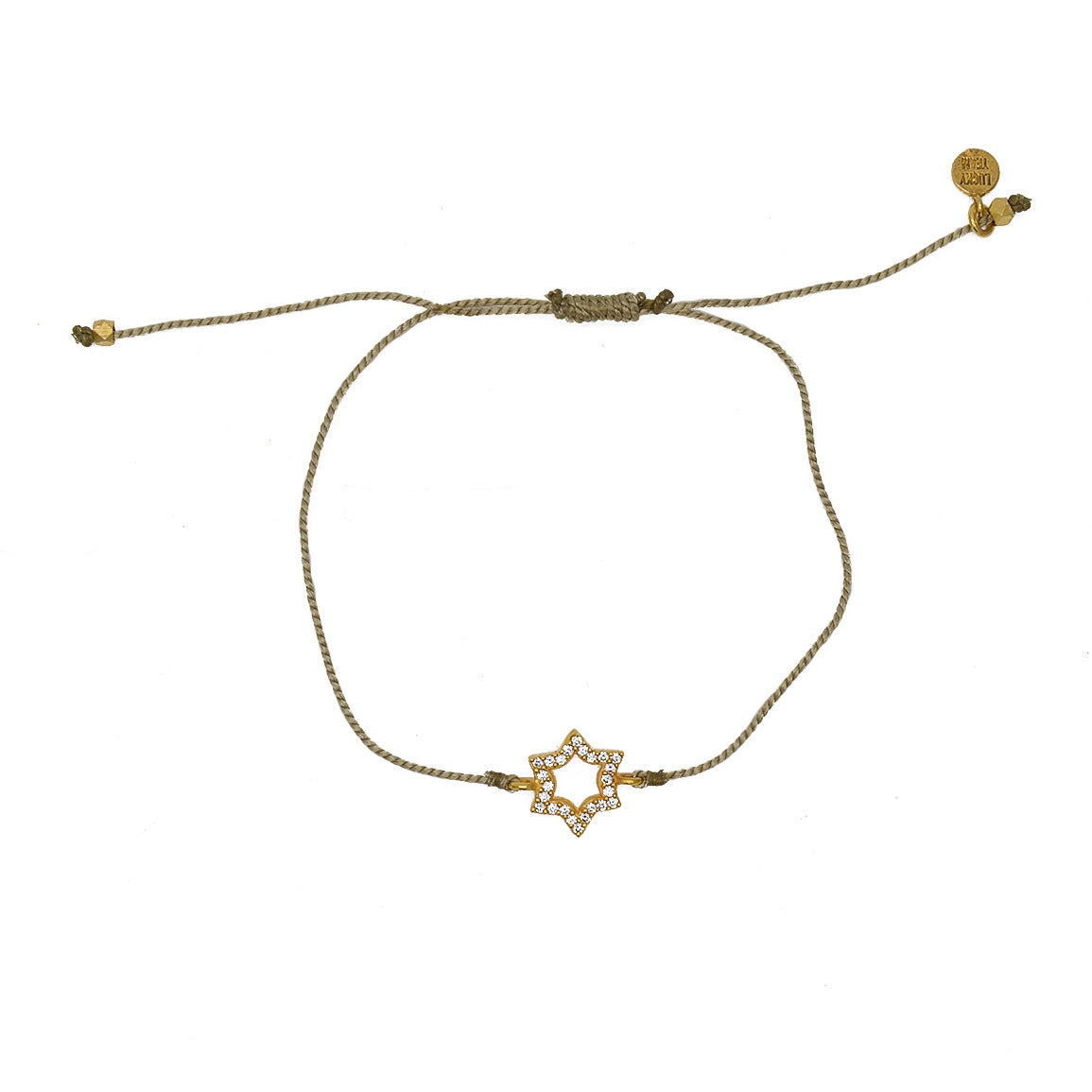 Bracelet tressé etoile de David dorée et zircons - KAKI