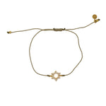 Bracelet tressé etoile de David dorée et zircons - KAKI
