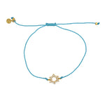 Bracelet tressé etoile de David dorée et zircons - TURQUOISE