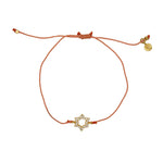 Bracelet tressé etoile de David dorée et zircons - CORAIL