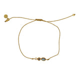 Bracelet tressé pierre et zircon - DORÉ - LABRADORITE -
