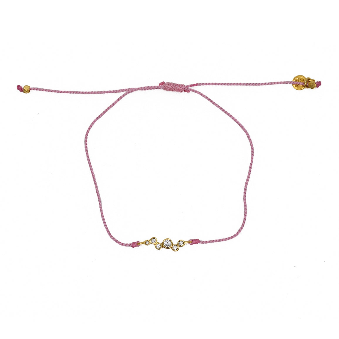 Bracelet tressé et zircons blancs - ROSE