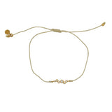 Bracelet tressé et zircons blancs - BEIGE