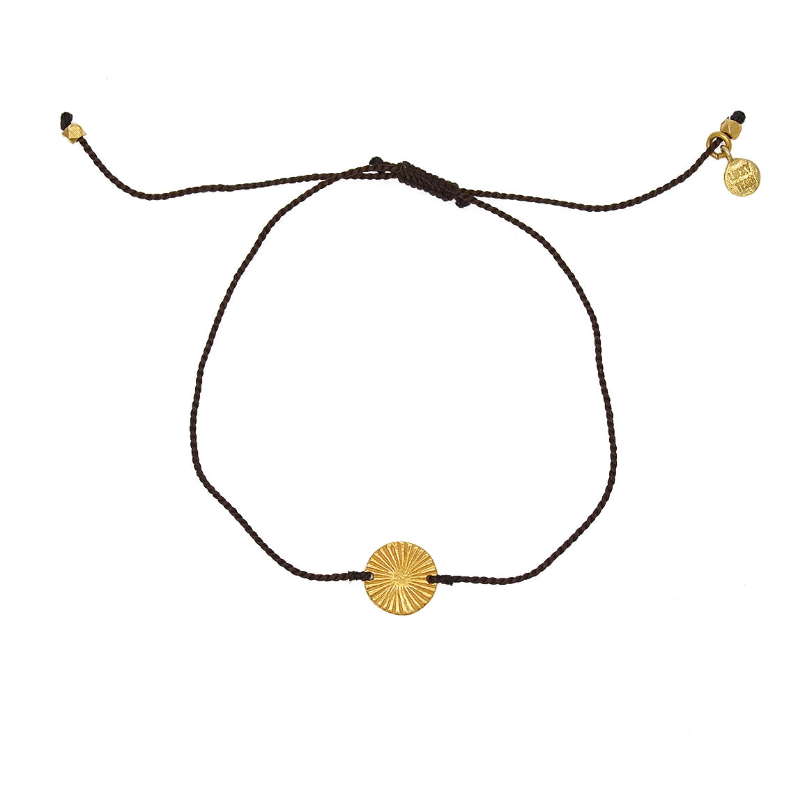 Bracelet tressé coloré et médaille dorée