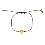 Bracelet tressé coloré médaille croix dorée - CHOCOLAT