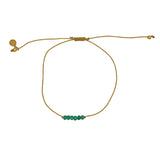 Bracelet tressé doré et onyx verte