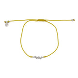 Bracelet tressé argent 925 et zircons blancs - JAUNE