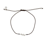 Bracelet tressé argent 925 et zircons blancs - CHOCOLAT