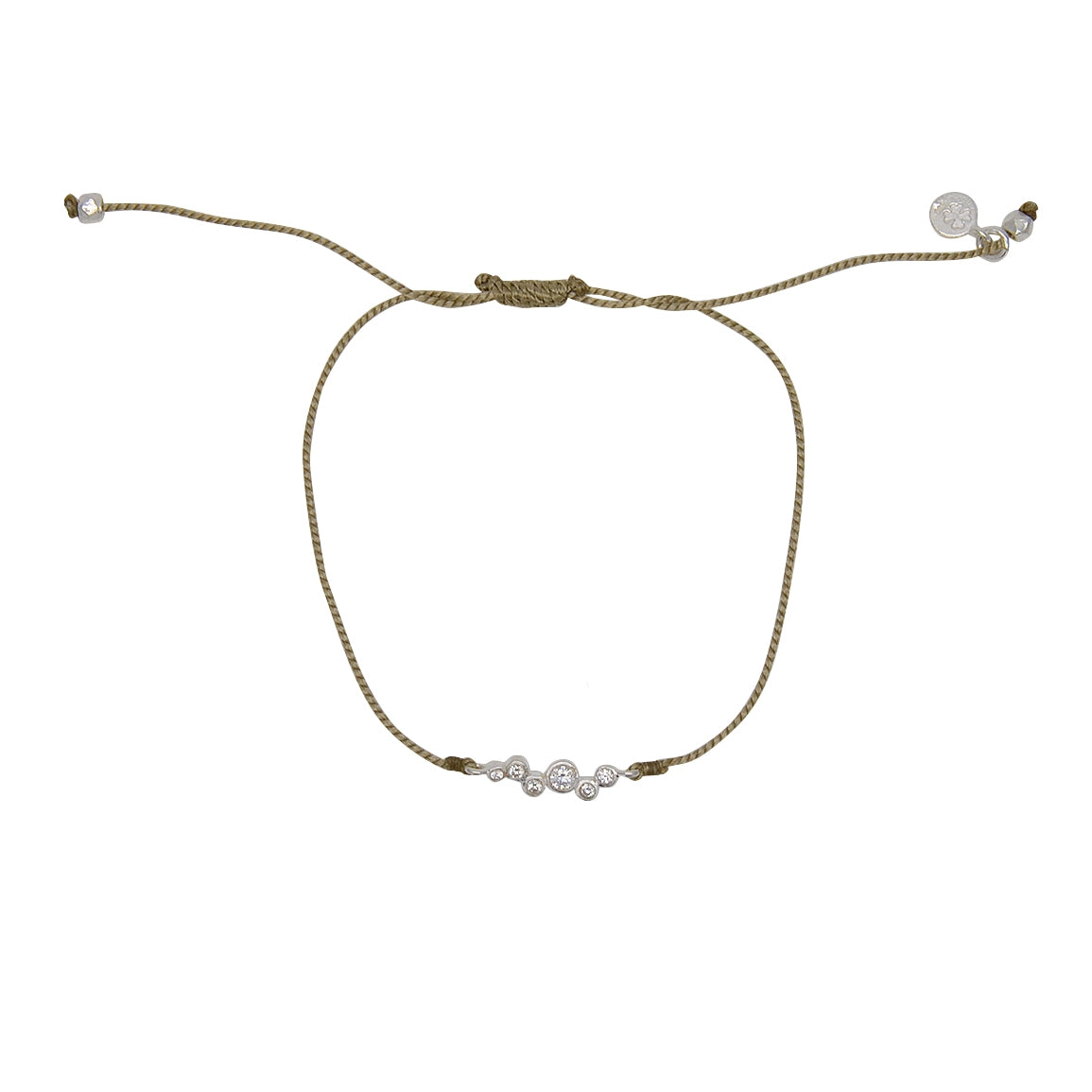 Bracelet tressé argent 925 et zircons blancs - KAKI