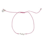 Bracelet tressé argent 925 et zircons blancs - ROSE