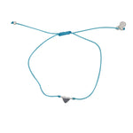 Bracelet fil fin coloré et coeur argent 925 - TURQUOISE