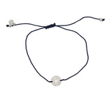 Bracelet tressé coloré et médaille argent 925 - BLEU MARINE