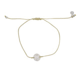 Bracelet tressé coloré et médaille argent 925 - BEIGE
