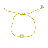 Bracelet tressé coloré et médaille argent 925 - JAUNE
