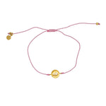 Bracelet tressé coloré médaille croix dorée - ROSE