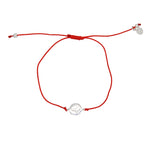 Bracelet tressé coloré et médaille croix argent 925 - ROUGE