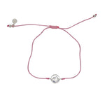 Bracelet tressé coloré et médaille croix argent 925 - ROSE