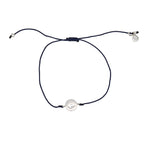 Bracelet tressé coloré et médaille croix argent 925 - BLEU