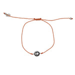 Bracelet tressé coloré et médaille croix argent 925 - CORAIL